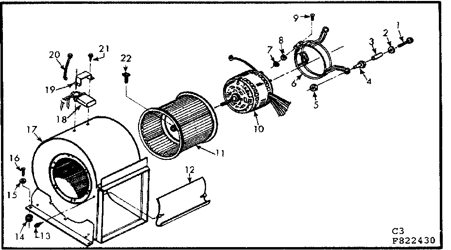 Kenmore 867822451 blower assembly diagram