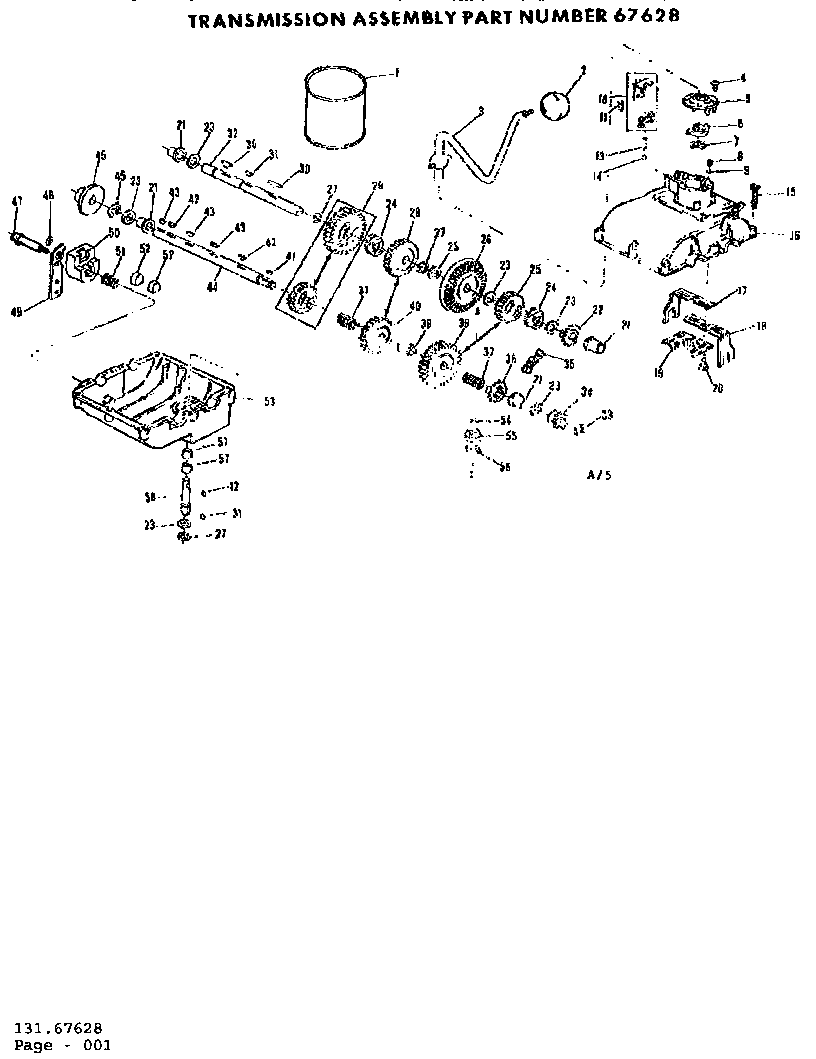 Craftsman 13167628 transmission assembly diagram