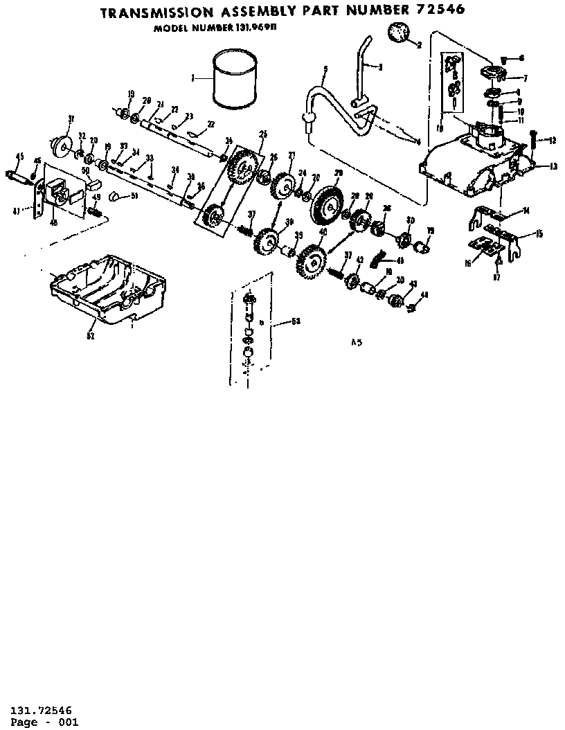 Craftsman 13172546 transmission assembly diagram