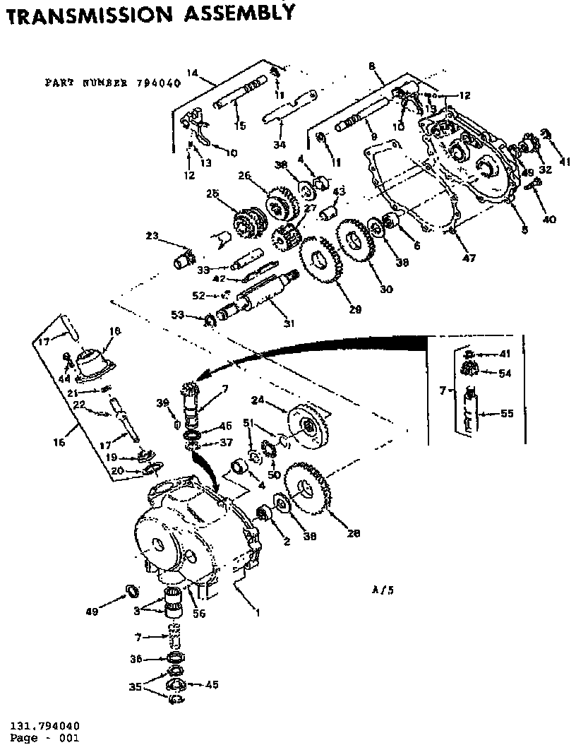 Craftsman 131794040 transmission assembly diagram