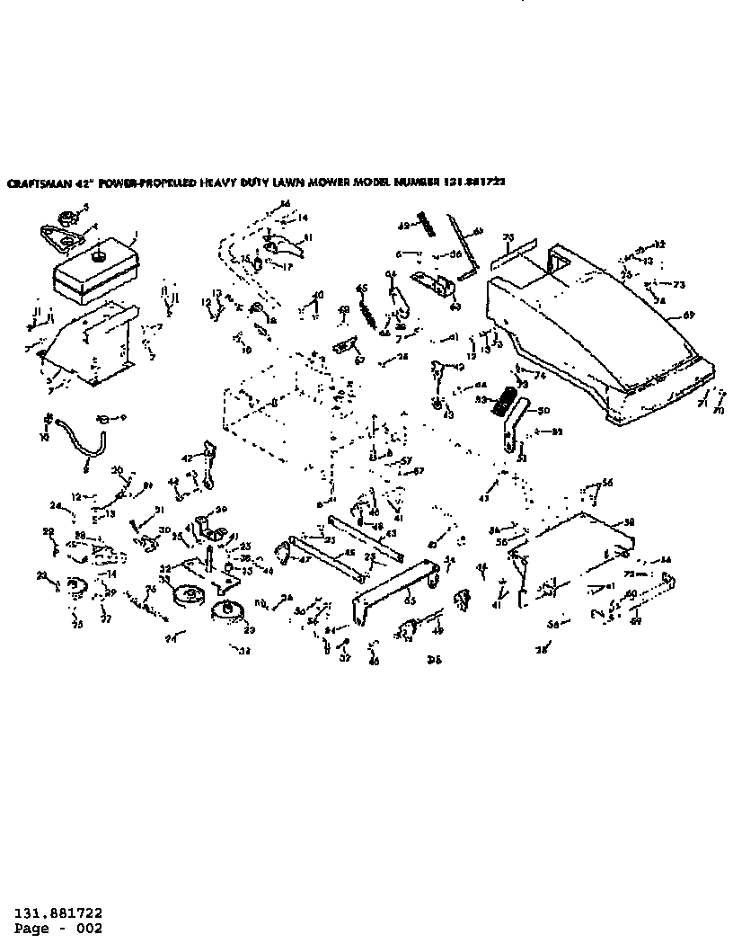 Craftsman 131881722 shroud and fuel tank assembly diagram
