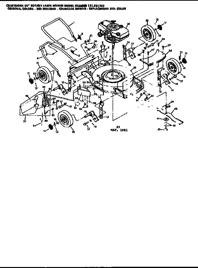 Craftsman 131921323 replacement parts diagram