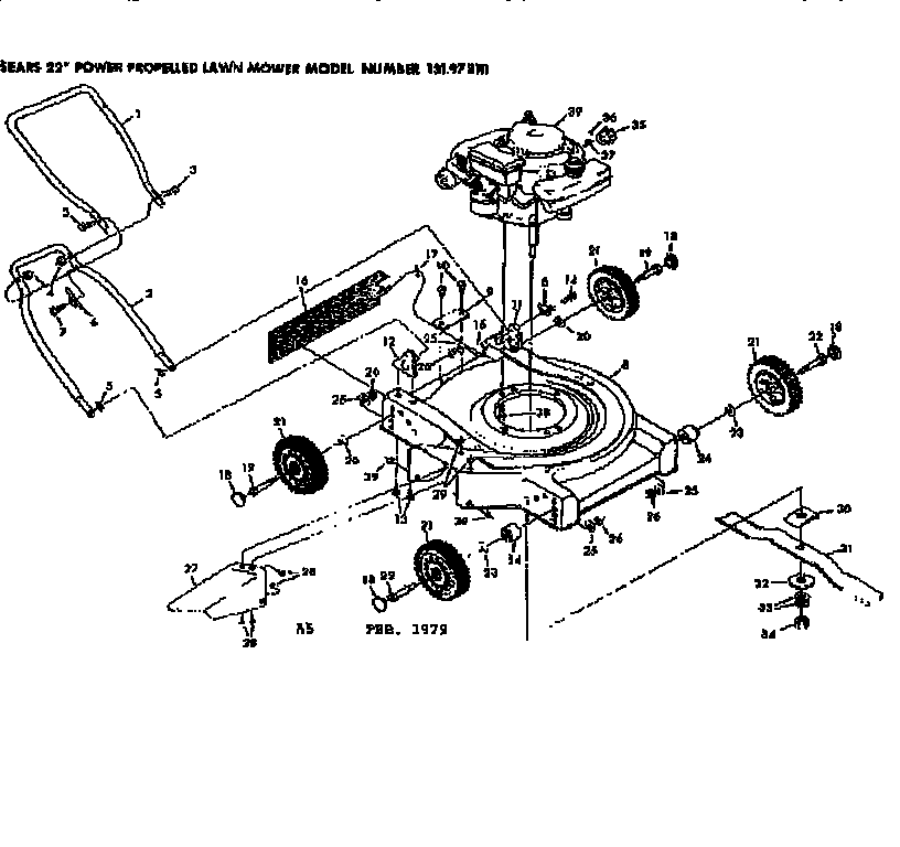 Craftsman 131973111 mower deck diagram