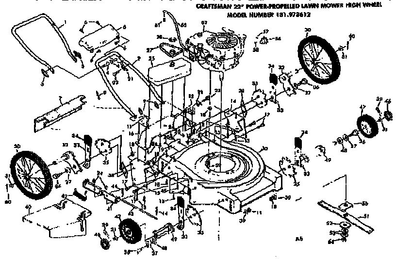 Craftsman 131973612 mower deck diagram