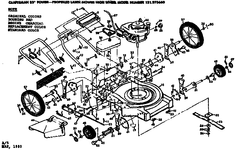 Craftsman 131973660 mower deck diagram