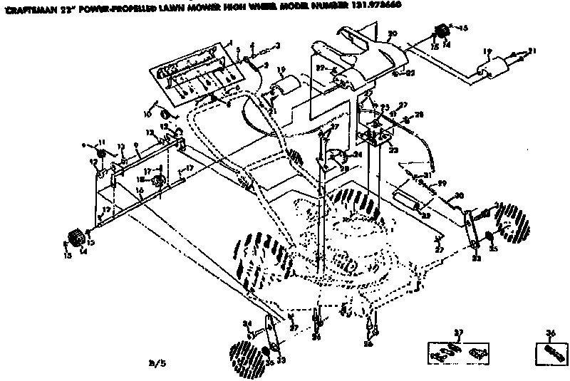Craftsman 131973660 handle assembly diagram
