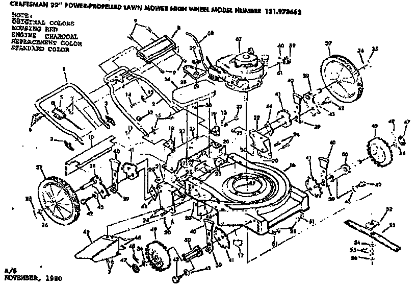 Craftsman 131973662 mower deck diagram