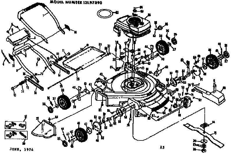 Craftsman 13197390 mower deck diagram