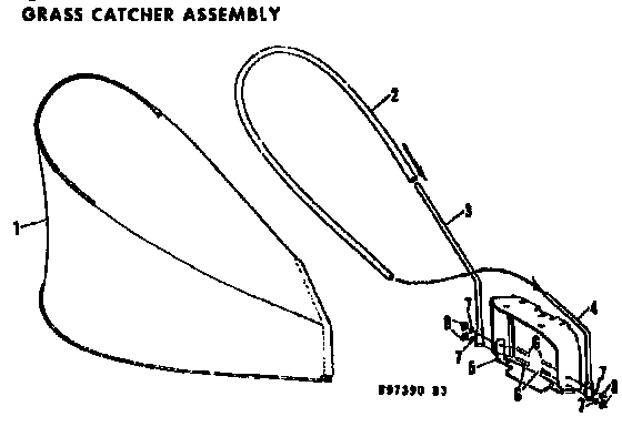Craftsman 13197390 grass catcher diagram