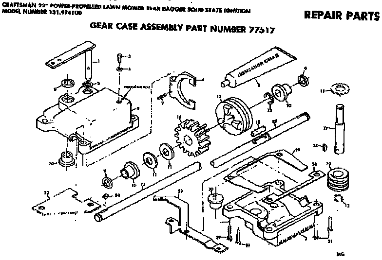 Craftsman 131974100 gear case assembly diagram