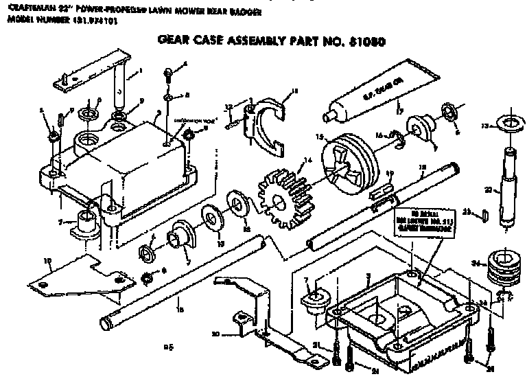 Craftsman 131974101 gear case assembly diagram