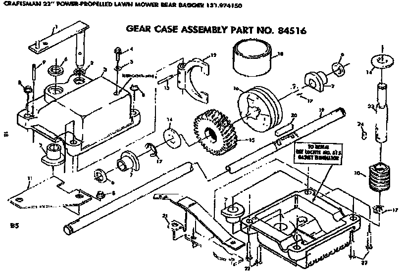 Craftsman 131974150 gear case assembly diagram