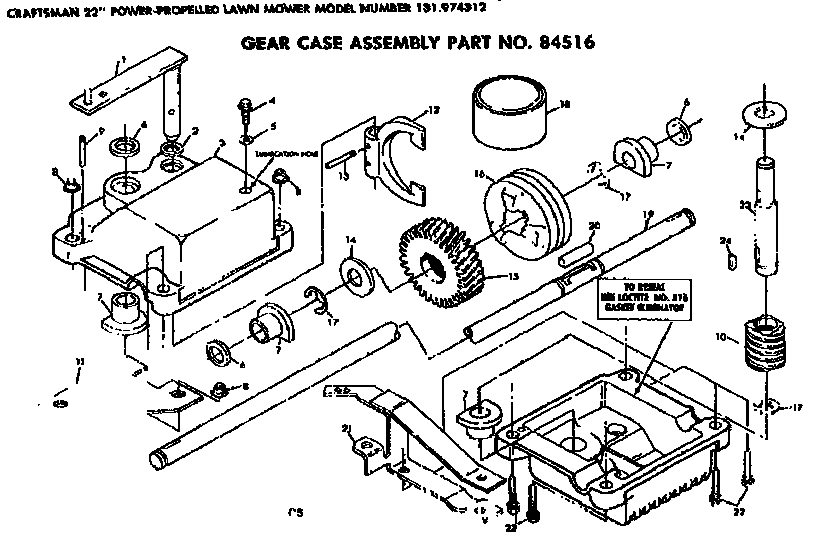 Craftsman 131974312 gear case assembly diagram