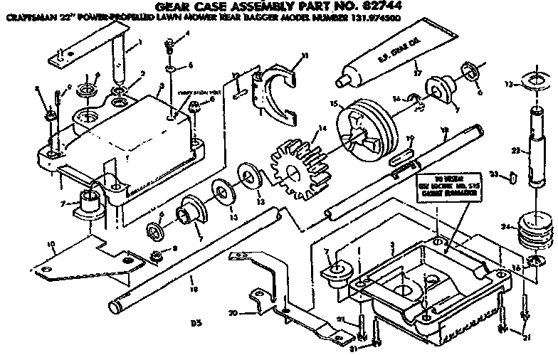 Craftsman 131974500 gear case assembly diagram