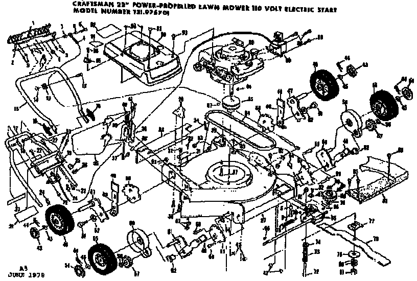 Craftsman 131975701 mower deck diagram