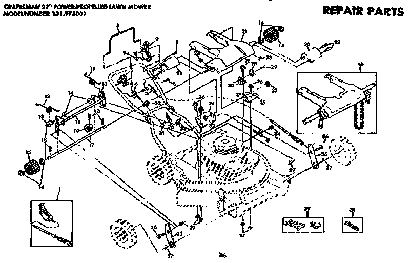 Craftsman 131978101 drive assembly diagram