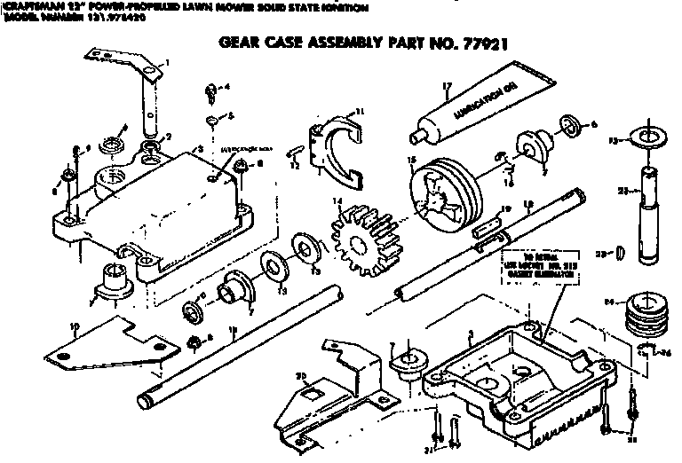 Craftsman 131978420 gear case assembly diagram