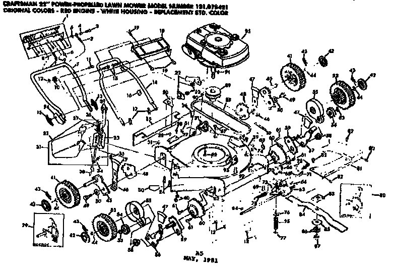 Craftsman 131978421 mower deck diagram