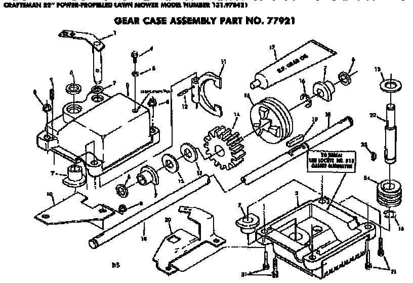 Craftsman 131978421 gear case assembly diagram