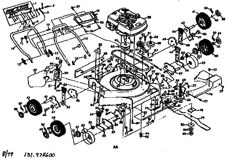 Craftsman 131978600 mower deck diagram