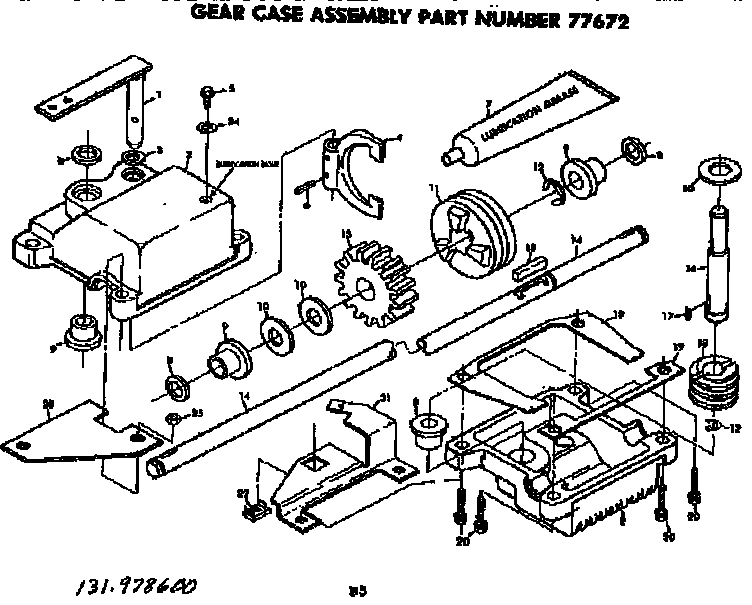Craftsman 131978600 gear case assembly diagram