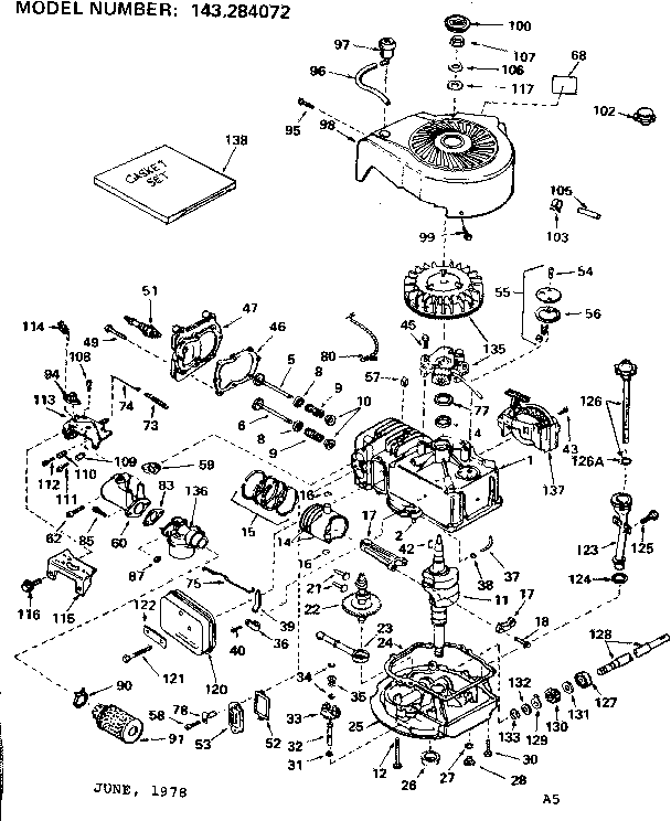 Craftsman 131973611 replacement parts diagram
