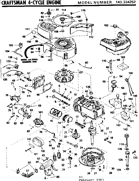 Craftsman 143334252 replacement parts diagram