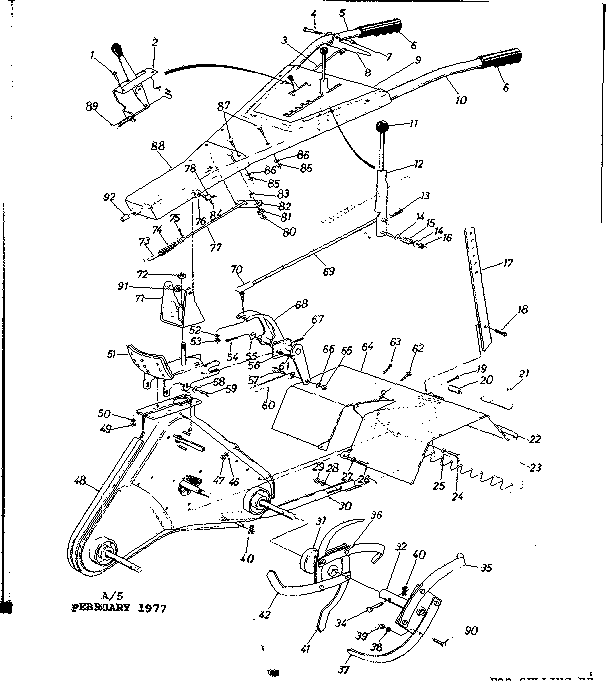 Craftsman 247297780 handle and chain case assembly diagram
