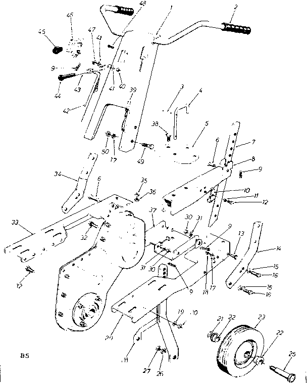 Craftsman 247298750 handle assembly diagram