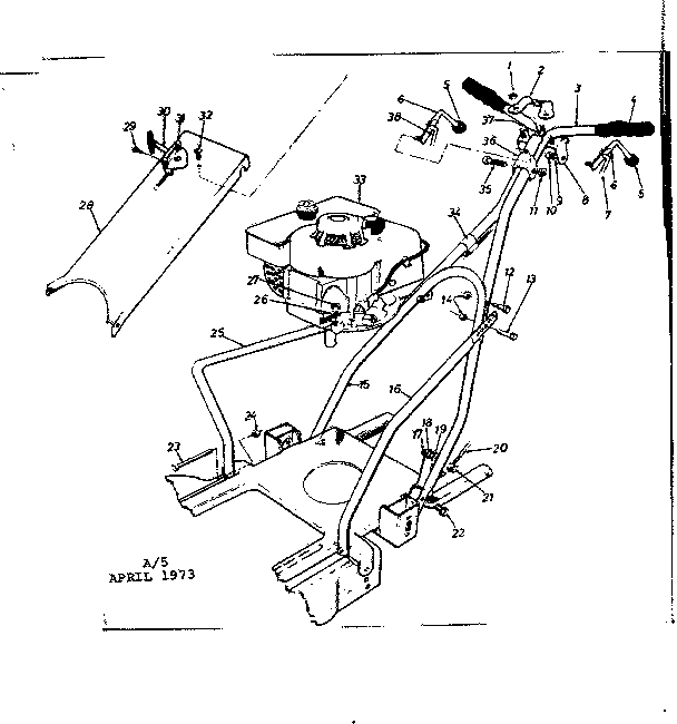 Craftsman 24788110 handle assembly diagram