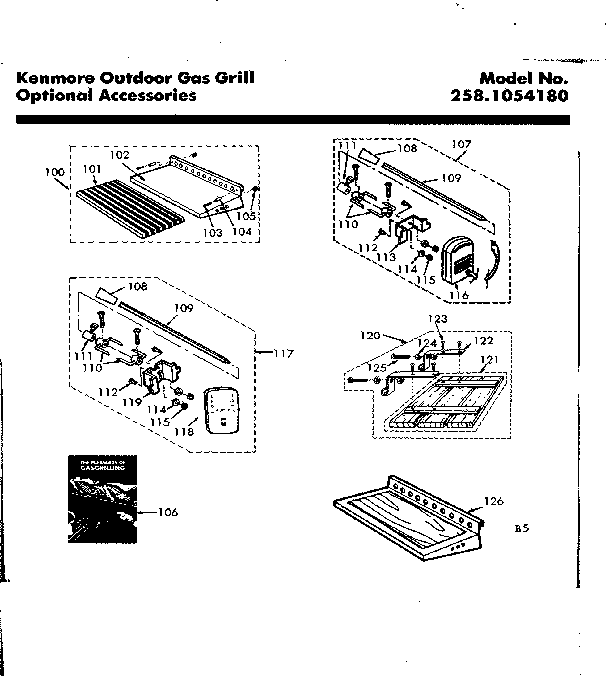 Kenmore 2581054180 optional accessories diagram