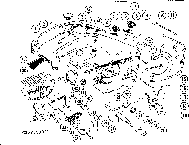 Craftsman 358350821-1980 main frame diagram