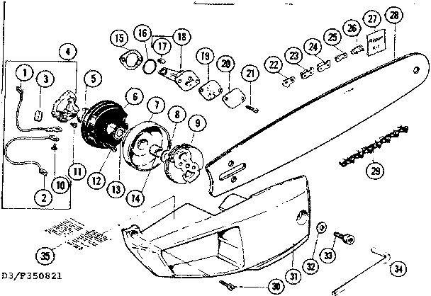 Craftsman 358350821-1980 guide bar diagram