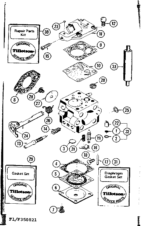 Craftsman 358350821-1980 carburetor diagram