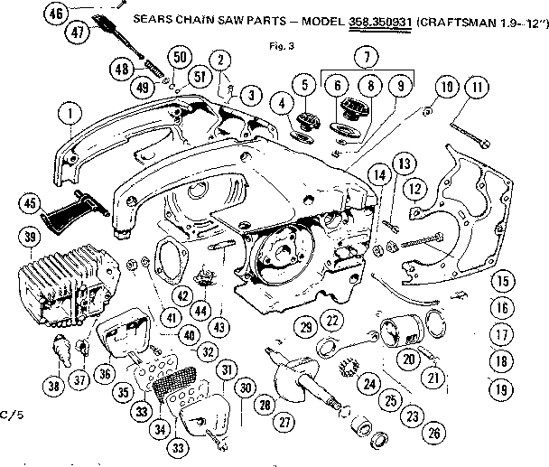 Craftsman 358350931 main frame - 358.350931 diagram