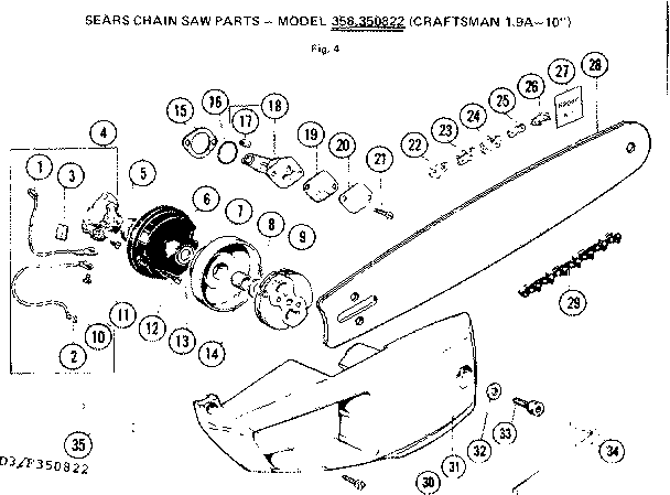 Craftsman 358350931 guide bar--358.580822 diagram