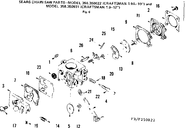 Craftsman 358350931 carburetor diagram