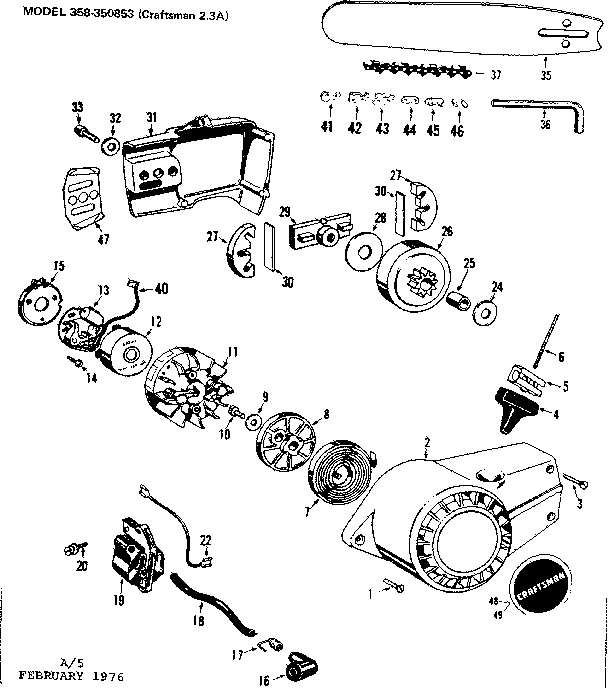 Craftsman 358350863 flywheel assembly diagram