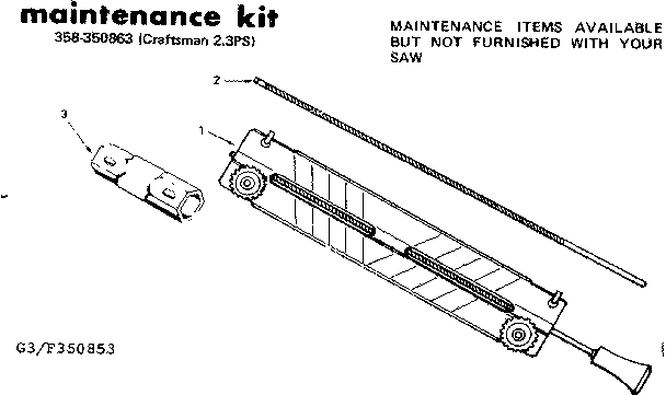 Craftsman 358350863 maintenance kit diagram