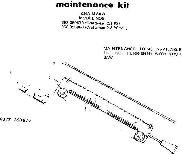 Craftsman 358350870-1976 maintenance kit diagram