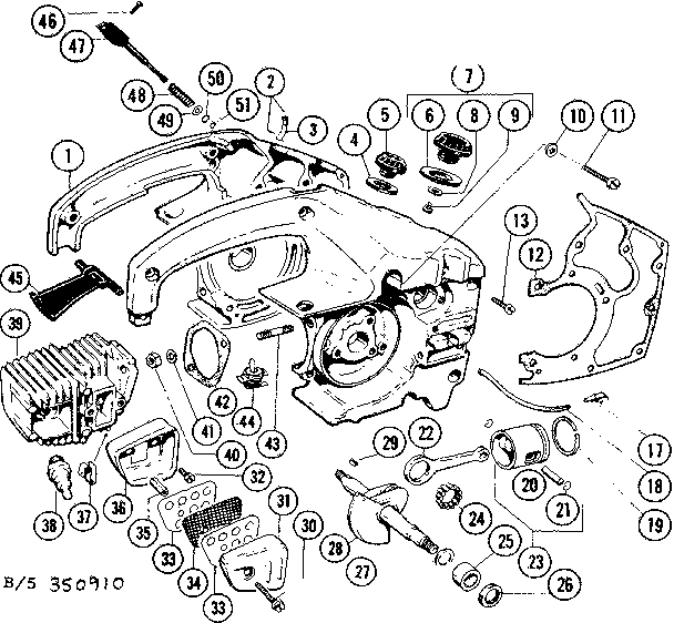 Craftsman 358350910 12 in. chain saw diagram