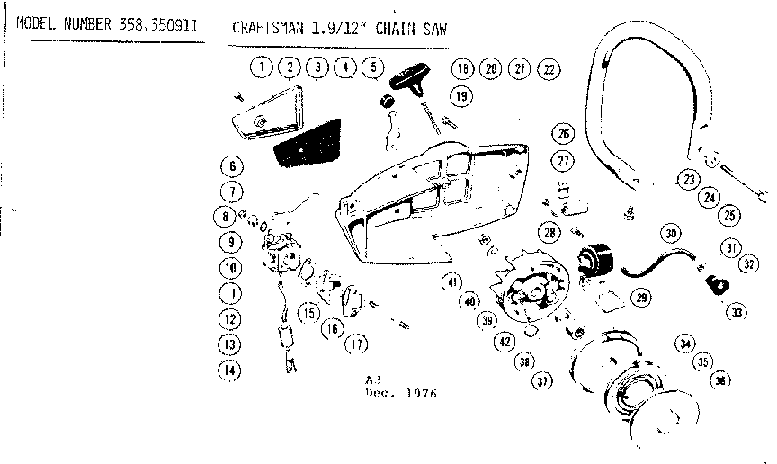 Craftsman 358350911 flywheel assembly diagram