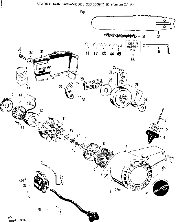 Craftsman 358350941 flywheel assembly diagram