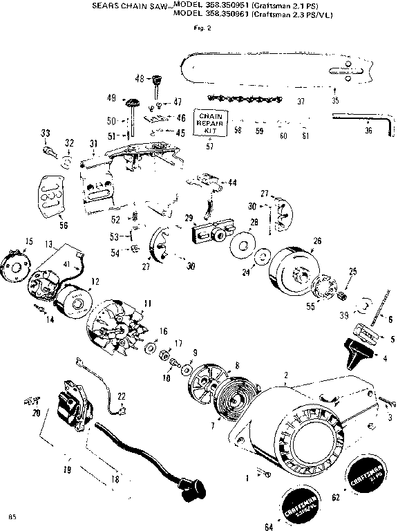Craftsman 358350941 flywheel assembly diagram