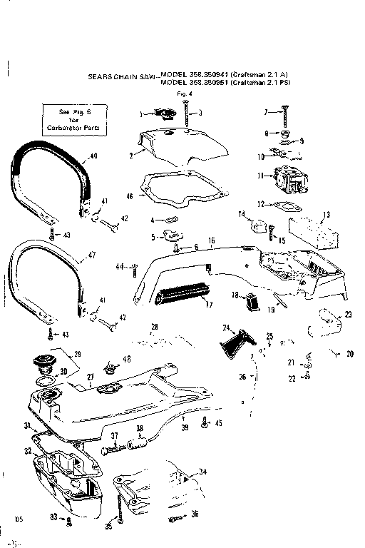 Craftsman 358350941 handle assembly diagram