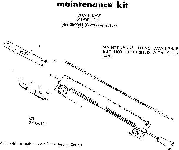Craftsman 358350941 maintenance kit diagram