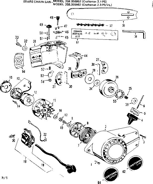 Craftsman 358350952 flywheel assembly diagram