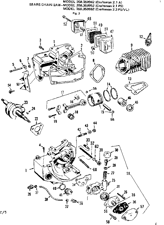 Craftsman 358350952 pump assembly diagram