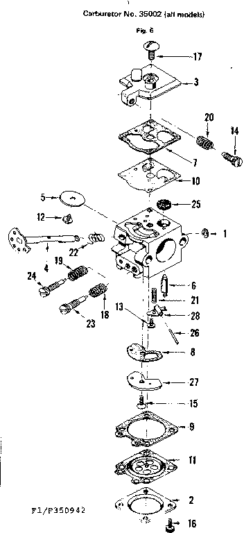 Craftsman 358350952 carburetor diagram