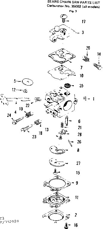 Craftsman 358352020 carburetor diagram